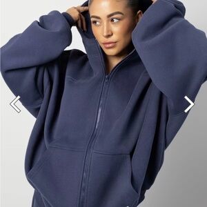 Comfrt Navy Blue Zip-Up & Sweatpants Set